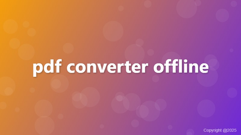 pdf converter offline